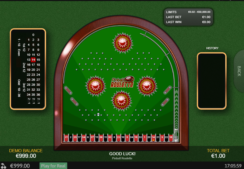 Pinball Roulette game with similar mechanics to Plinko